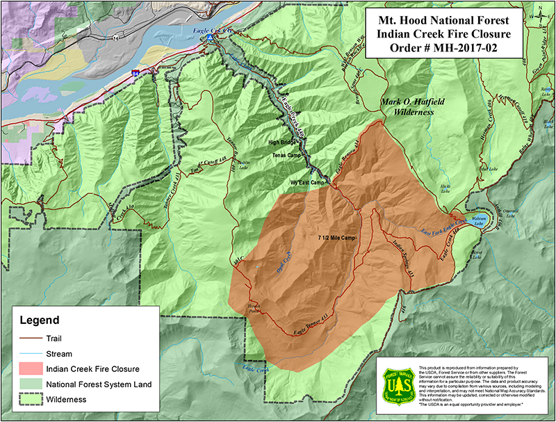 eagle creek fire map